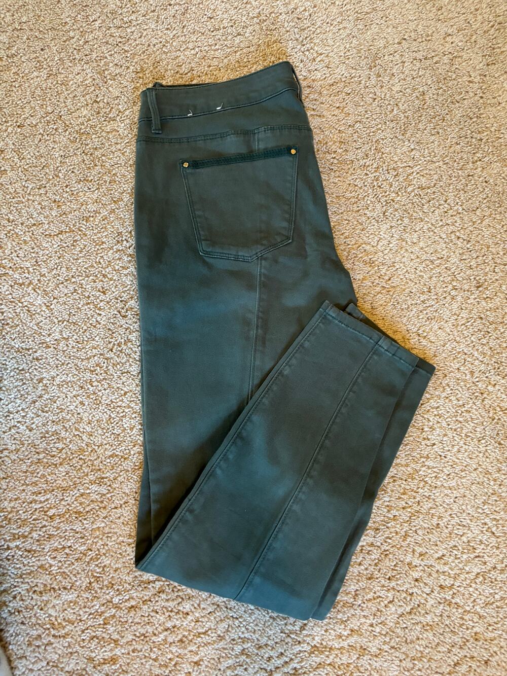 WHBM The Skinny Ankle Army Green Jeans